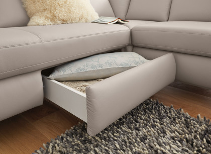 MR 365 von Musterring - Ledersofa Variante links light-grey