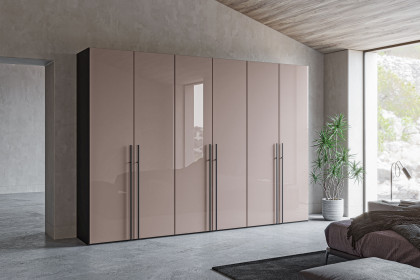 Longline von JUTZLER - großer Kleiderschrank mit Glasfront schwarz - trüffel