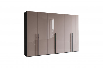 Longline von JUTZLER - großer Kleiderschrank mit Glasfront schwarz - trüffel