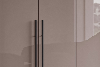 Longline von JUTZLER - großer Kleiderschrank mit Glasfront schwarz - trüffel