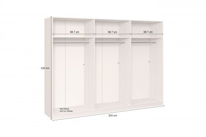 Longline von JUTZLER - 6-türiger Schrank kaschmir mit Spiegel & Edelstahlgriffen