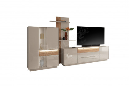 Nova von Mäusbacher - Wohnwand Glas kaschmir