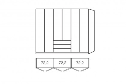 Monaco 1000 von Wiemann - Drehtürenschrank grau ca. 225 cm breit