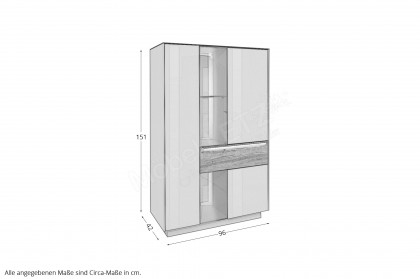 Nova von Mäusbacher - Highboard HB-1-1GL Glas anthrazit