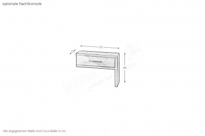 Como von Schösswender - Bett 160x200 cm Kupfereiche bronze