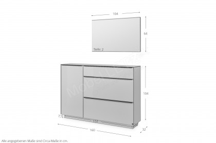 Reno-Foyer von set one by Musterring - Garderobe in Glas Anthrazit