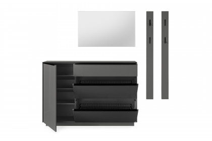 Reno-Foyer von set one by Musterring - Garderobe in Glas Anthrazit