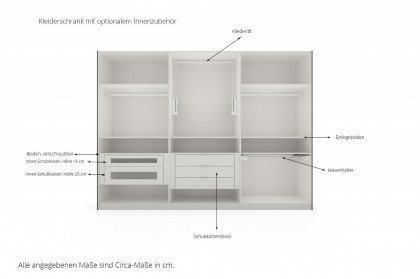 Top Slideline von JUTZLER - Schrank ca. 236 cm hoch Glas bianco matt - Spiegel
