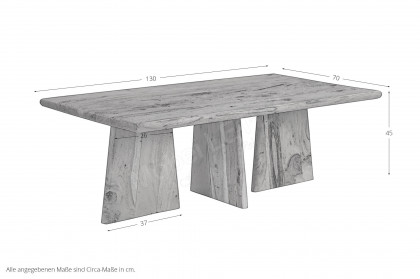 Wave-living von SIT Möbel - Couchtisch mit drei Holzwangen