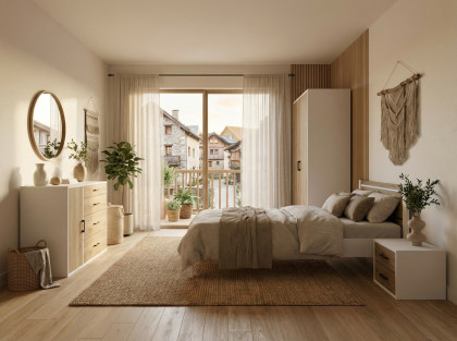 Achat von Priess - 3-teiliges Single-Schlafzimmer weiß/ Artisan Eiche