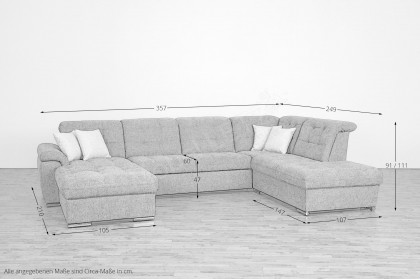 Bilbao von Grant Factory - Sofalandschaft rechts petrol-anthrazit