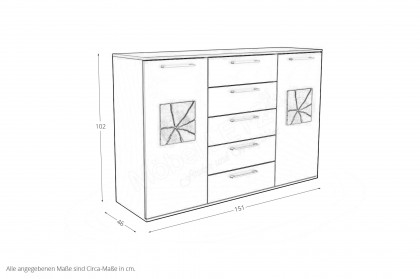 Multiline von SCHÖNER WOHNEN - Superkombi-Kommode Lack basalt - Wildeiche-Furnier