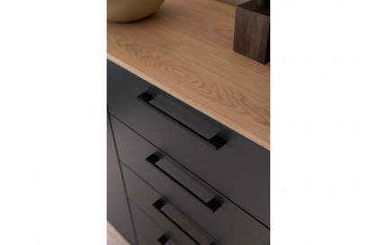 Multiline von SCHÖNER WOHNEN - Superkombi-Kommode Lack basalt - Wildeiche-Furnier