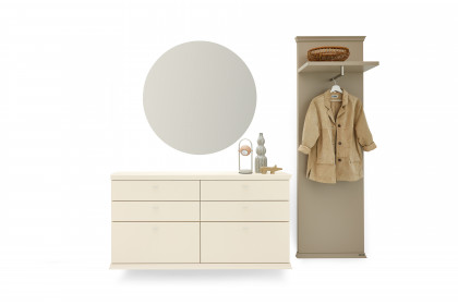 Korsika-Dielen von Musterring - Garderobenset Lack cashmir/ wollweiß