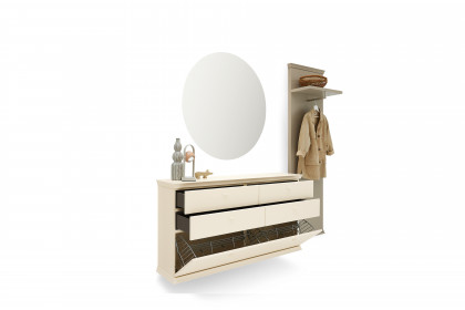 Korsika-Dielen von Musterring - Garderobenset Lack cashmir/ wollweiß