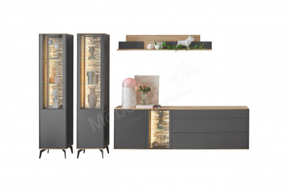 Como von Mäusbacher - Wohnwand in Antrazit/ Asteiche