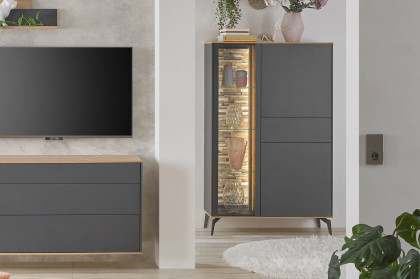 Como von Mäusbacher - Wohnwand in Antrazit/ Asteiche