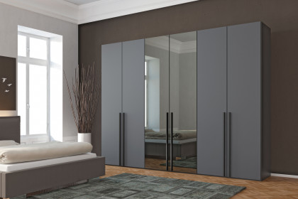 Topline von JUTZLER - Kleiderschrank ca. 236 cm hoch anthrazit matt - Spiegel