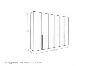 Topline von JUTZLER - Kleiderschrank ca. 236 cm hoch anthrazit matt - Spiegel