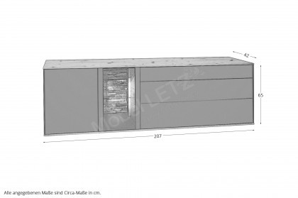 Como von Mäusbacher - Lowboard in Antrazit/ Asteiche