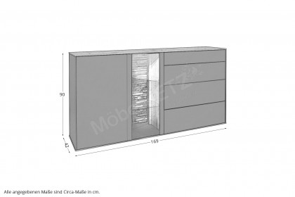 Como von Mäusbacher - Sideboard in Antrazit/ Asteiche