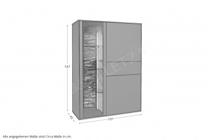 Como von Mäusbacher - Highboard in Antrazit/ Asteiche mit Metallfüßen
