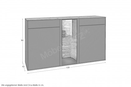 Como von Mäusbacher - Sideboard anthrazit/ Asteiche