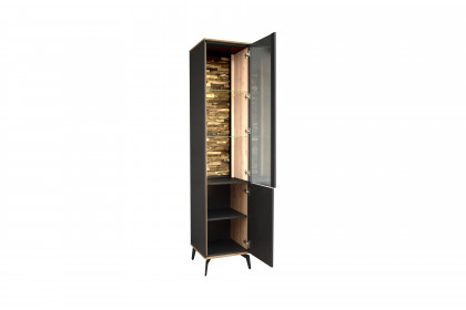 Como von Mäusbacher - Vitrine anthrazit/ Asteiche mit Metallfüßen