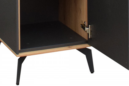 Como von Mäusbacher - Vitrine anthrazit/ Asteiche mit Metallfüßen