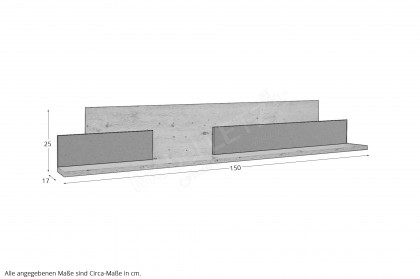 Como von Mäusbacher - Wandboard in Anthrazit/ Asteiche