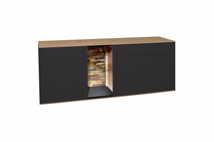 Como von Mäusbacher - Lowboard anthrazit/ Asteiche