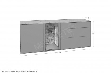 Como von Mäusbacher - Lowboard anthrazit/ Asteiche