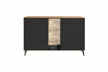 Como von Mäusbacher - Sideboard anthrazit/ Asteiche mit Metallfüßen