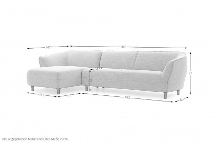 Turia von Pode - Designersofa Ausführung links light-grey