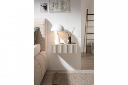 Taboni von POL Power - Nachttisch Wandmontage kaschmir mit Riffelfront