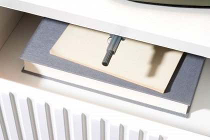 Taboni von POL Power - Wandnachttisch weiß mit 2 Schubkästen mit Rillen