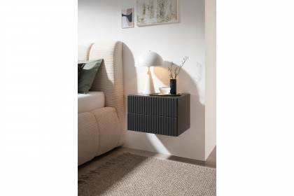Taboni von POL Power - Nachtkonsole graphit, Wandmontage, 2 Schubladen