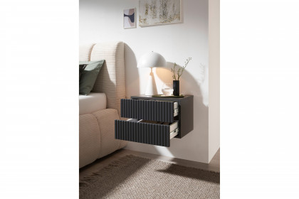 Taboni von POL Power - Nachtkonsole graphit, Wandmontage, 2 Schubladen