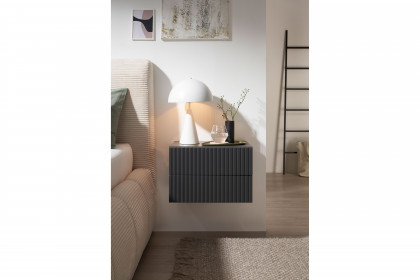 Taboni von POL Power - Nachtkonsole graphit, Wandmontage, 2 Schubladen