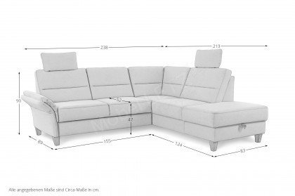 Westerland von Sit & More - Polsterecke Variante rechts creme