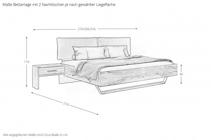 Como von Schösswender - Schlafzimmer Kupfereiche furniert - Glas