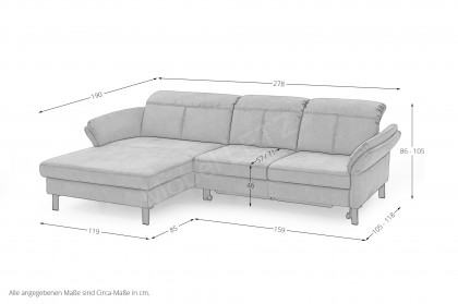 1212 von Carina - Ecksofa Variante links sand