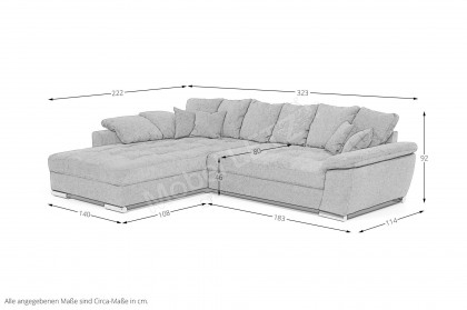 Richmond-LE25 von Nova Via - Polstergarnitur links cream