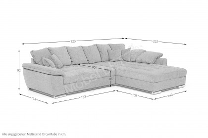 Richmond-LE25 von Nova Via - Polstersofa rechts cream