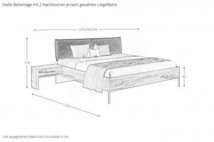Como von Schösswender - Schlafraummöbel Kupfereiche bronze - schwarz