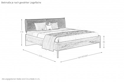 Como von Schösswender - Schlafraummöbel Kupfereiche bronze - schwarz
