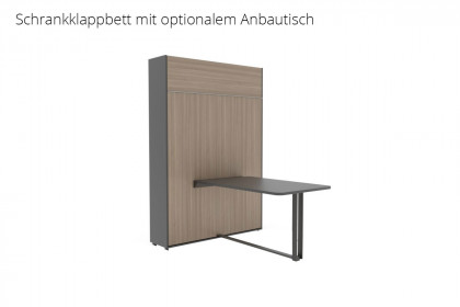 loop von Rudolf - Schrankklappbett mit geringer Tiefe Nussbaum - vulkangrau