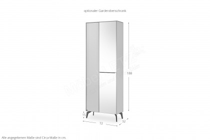 Reno-Foyer von set one by Musterring - Garderobe Glas kaschmir/ graphit schwarz