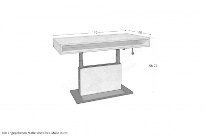 Lift von Mäusbacher - Couchtisch in Grau/ Schwarz, höhenverstellbar