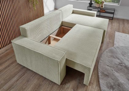 Wolgast-SO330 von Sun Garden - Schlafsofa in Cord natur